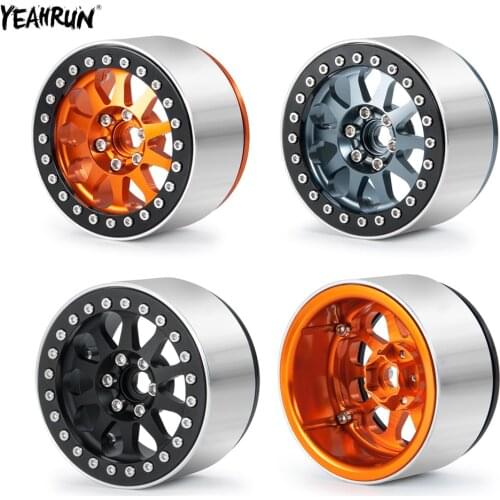 YEAHRUN Aluminum Alloy 2.2inch Beadlock Wheel Rims Hub For 1/10 RC Crawler Car Axial Wraith 90048 RR10