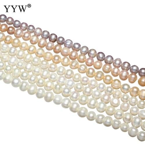 Pearls Potato Freshwater Pearl Beads Natural 8-9mm 0.8mm 15 Inch For Jewelry Making DIY Necklace Bracelet Jewelry Accessories