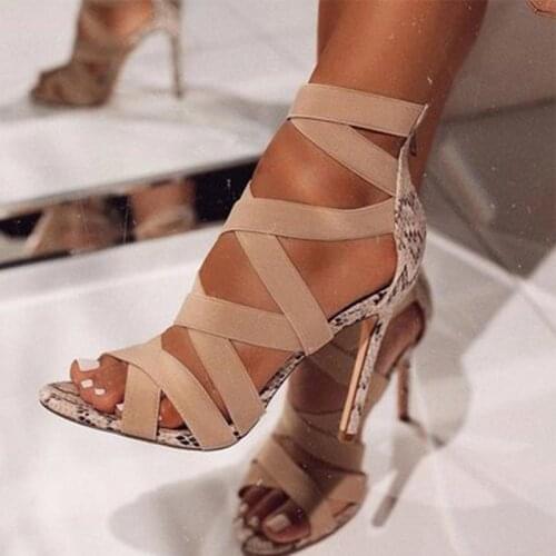 2021 New Summer Fashion Design Weave Women Sandals Transparent Strange High heels Ladies Sandals Open Toe Shoes high heels