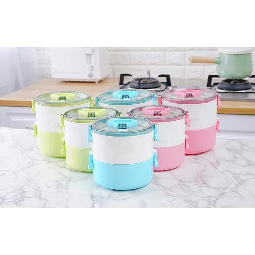 1PC 2 Layer Japanese Lunch Box Thermal For Food Bento Box LunchBox For Kids Portable Picnic School NV 003