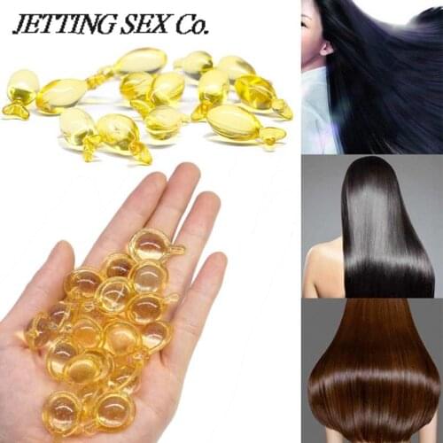 Hair Vitamin Capsule Pro Keratin Complex Oil Smooth Silky Hair Serum Moroccan Oil Anti Hair Loss Hair Mask Repair Damaged 10Pcs