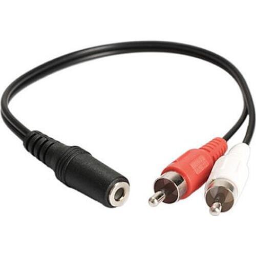 3.5mm 1/8'' Stereo Female To 2 Male RCA Jack Adapter Aux Audio Y Cable Splitter Audio Line cable Accessories