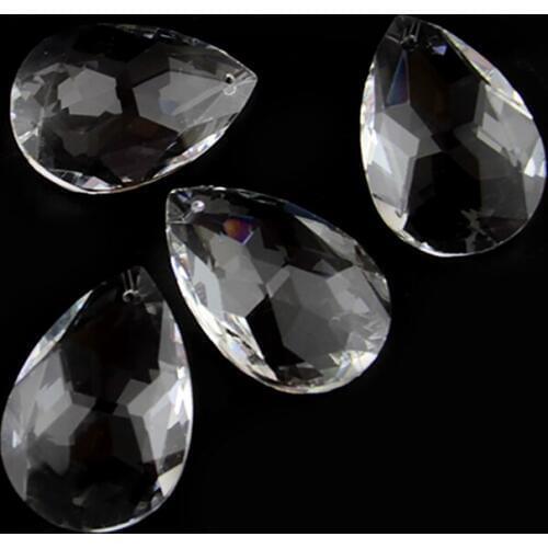 50pcs Clear Art Glass Drops Chandelier Pendant Lamp Hanging Prisms Multi Faceted Beads Home X'mas Decor