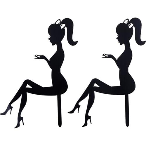 Lady Girl High Heels Acrylic Cake Topper Weddding Cake Decorations Happy Birthday Cupcake Topper Party Supplies Dessert Sign NEW