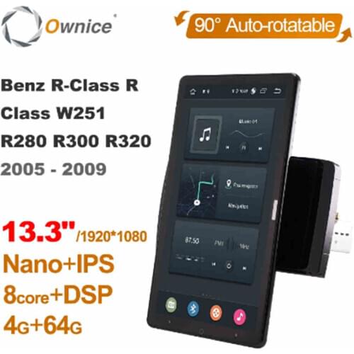 1080P 13.3" Android 10.0 Car Radio forMercedes Benz R-Class Auto Multimedia Video Audio GPS Player head Unit Auto Rotatable