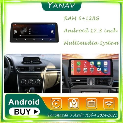 Car Radio Android 2Din GPS Navigation For Mazda 3 Axela /CX-4 2014-2021 Stereo Receiver Video Multimedia MP3 Player with Carplay