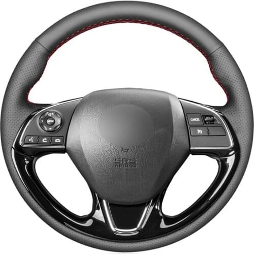 Black Artificial Leather DIY Car Steering Wheel Cover For Mitsubishi ASX Mirage 2016-2019 Outlander 2015-2019 Eclipse 2017-2019