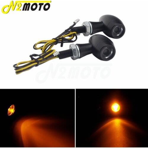 2pcs Universal Aluminum Bullet Turn Signal Light Indicator Lamp Amber Motorcycle For Harley Sportster Bobber Mini Chopper Custom