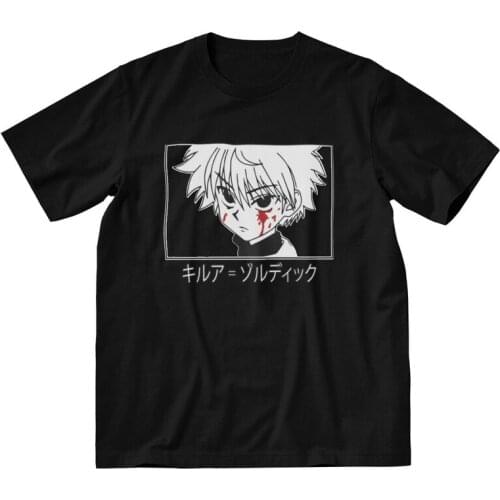 Hunter X Hunter T-shirt Mens Harajuku T Shirt Short Sleeve 100% Cotton Hxh Anime Manga Killua Zoldyck Tshirt Unique Tee Top