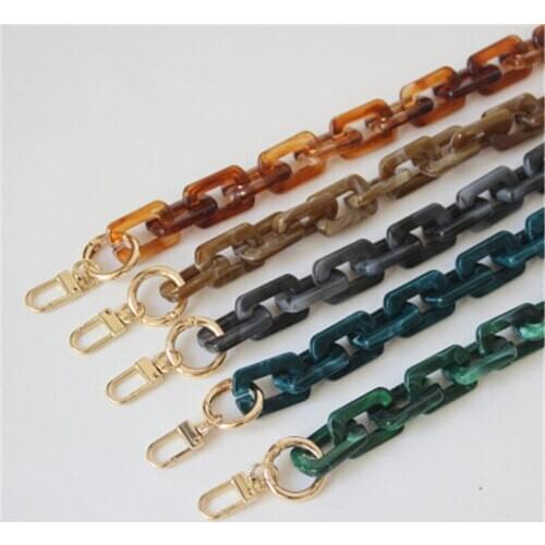 HJKL single-shoulder diagonal chain hawksbill leopard print featured chain wrap acrylic resin wide shoulder strap stylish