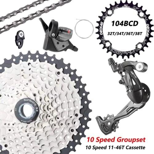 ZTTO MTB Bike 10S11-46T Cassette 1*10 Speed Shifter Rear Derailleur Groupset for parts m610 m670 x5 x7 single crankset system