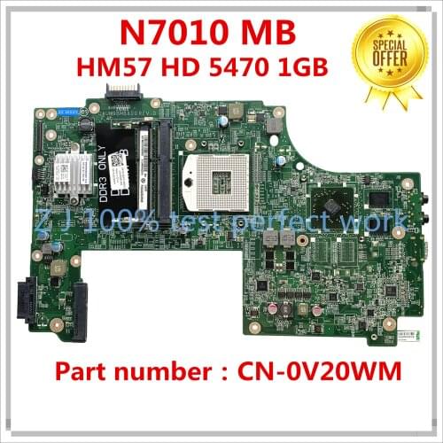 High Quality Laptop Motherboard For DELL N7010 0V20WM V20WM DAUM9BMB6D0 HM57 HD 5470 1GB Mainboard 100% Tested Fast Ship