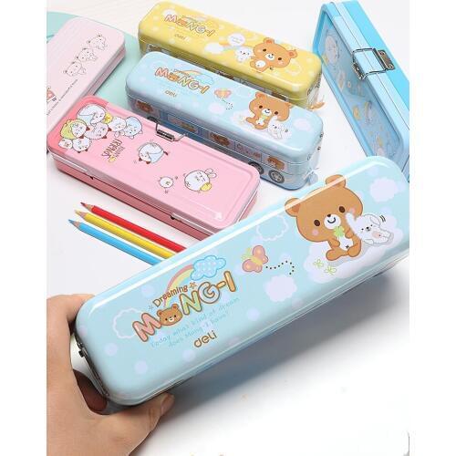 Pencil Iron Box Pencil Box For Boys And Girls Multifunctional Creative Pencil Box Boys And Girls Lovely Simple Stationery Box