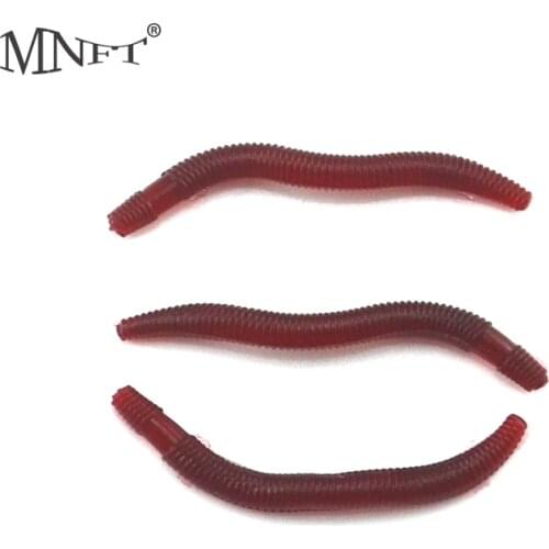 MNFT 100 PCS Smelly Imitatw Earthworm Red Worms Artificial Fishing Lure Soft Bait Carp Fishing Lure Artificial Bait 3.5CM