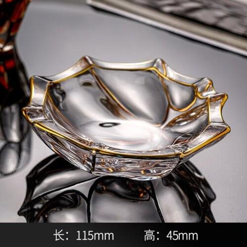 Crystal Painted Gold Glass Fashion Ashtray Household Living Room Ashtray Personality Office Ashtrays Ornaments