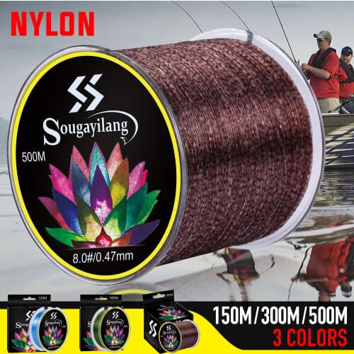 Sougayilang 150m 300m 500m Invisible Spoted Line Bionic Monofilament Fish Line Speckle Carp Nylon Thread Fishing Line