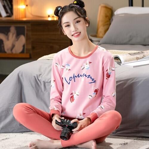 New Girls Pajamas Set Full Sleeve Sleepwear For Big Boys Girls Clothes Christmas Pajamas Teens Clothes Full Sleeve+Pant Pyjamas