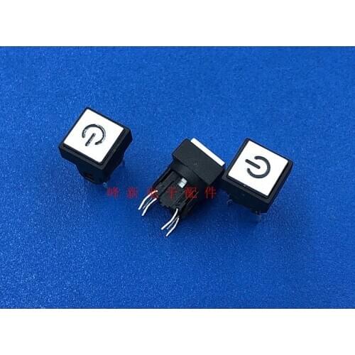 Original new 100% PB1711FL-1-101R button hat with power symbol with red light button switch with light touch switch DIP 6pin