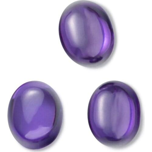 Size 4x6~9x11mm Oval Shape Cabochon Purple Synthetic Cubic Zirconia