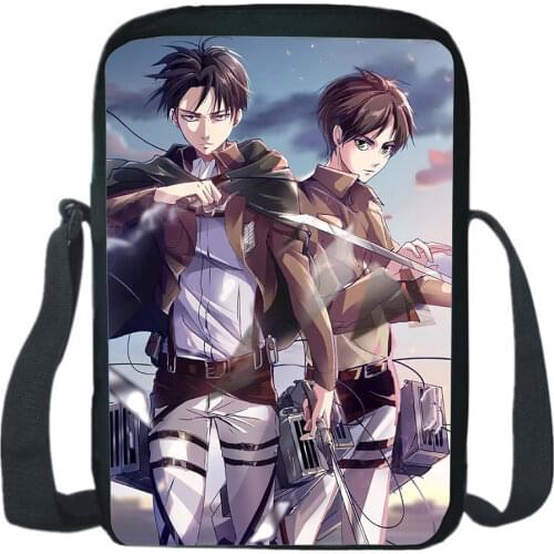 Anime Attack On Titan Messenger Bag Cartoon Simplicity School Bags Student Casual Shoulder Bag Cross-body Bags Support Customize