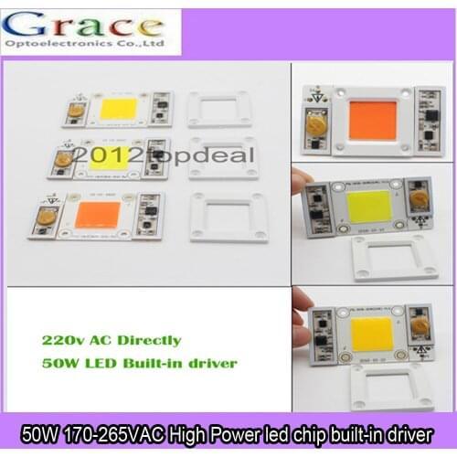 50W 170-265VAC High Power led chip built-in driver white LED, Full Spectrum LED
