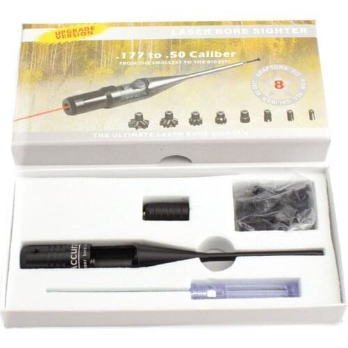 Tactical Adjustable Red Green Dot Laser Bore Sighter Collimator with On Off Switch for Hunting .177 to .50 Caliber