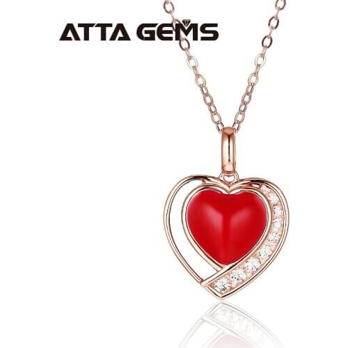Womens Sterling Silver Pendants S925 Jewelry Rose Gold Plated Heart Design Sweet Lovely Style Womens Favorite Gifts