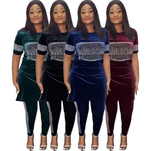 2 Piece Sets 2021 New Fashion Bazin Print Dashiki Women Blouse Elastic Pattern Suits Top And Pants For Women Lady