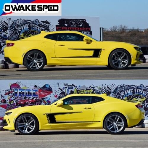 1 set Racing Sport Stripes For Chevrolet Camaro RS LS SS Car Door Side Decor Sticker Auto Body Original design Vinyl Decal