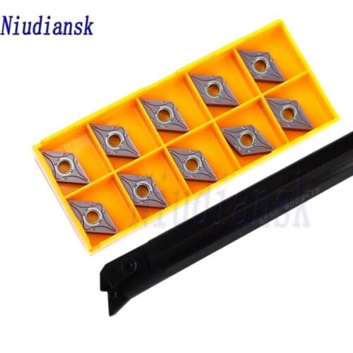 1pc S25S-MDQNR15 Inner Hole Turning Tool Holder S25S-MDQNL15 Arbor + 10pcs DNMG1504 Internal Carbide Inserts CNC Lathe Tools Set