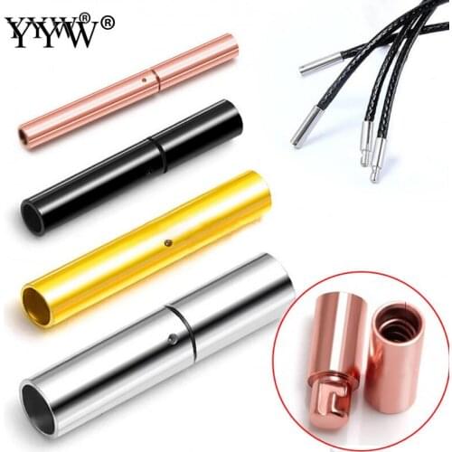 10PCs/Lot Stainless Steel Bayonet Clasp 1mm 1.5mm 2mm 2.5mm 3mm Hole PushLock Buckle Leather Cord Clasps Bracelet Jewelry Making