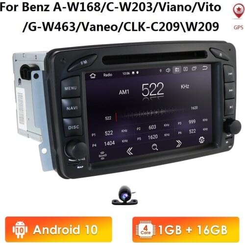 2 Din Android 10 Car DVD Radio Player car stereo gps navi For Benz W203 W208 W209 W210 W463 Vito Viano with wifi bt swc IPS DSP