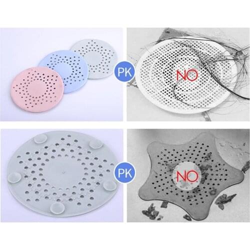 3PCS Kitchen TPR Rubber Sink Strainer Multipurpose Round Suction Cup Drain Strainer Hair Catcher Kitchen Drain Hair Catcher
