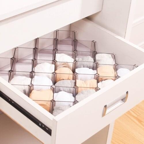 6PC Plastic DIY Sock Underwear Storage Drawer Honeycomb Drawer Organizer Sorting Box Creative Combination Dividers