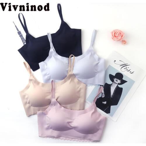 Push Up Sexy Japan No Padded Vest Bra Ultra Thin Seamless Vest Bra 95C No Rims Wire Free Sleeping Harness Vest Bra S M L XL Size
