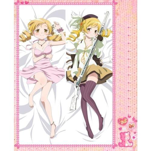Anime Cartoon Puella Magi Madoka Magica Double Bolster Hugging Pillow Case Pillow Cover Pillowcase Peach Skin 2 Way No.58016