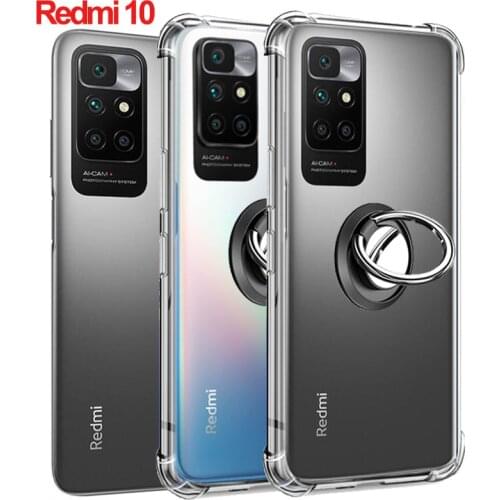 For Xiaomi-Redmi-10 Ring Case,Celular Cases Redmi10 Silicone Transparent Shockproof Cover Xiomi Redmi 10 Xaiomi Redimi 10 Case