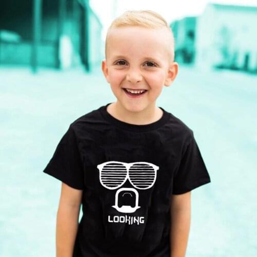 Children Boys Girls Summer T Shirts Looking Pattern Print New Children Comfortable Tops Tee Fashion Children Street Wear Clothes
