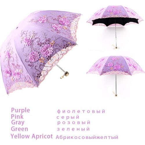 Elegant Women Embroidery Lace Umbrella Girls Summer Sunny And Rainy Umbrellas Portable Parasol Mujer Parapluie Parasol