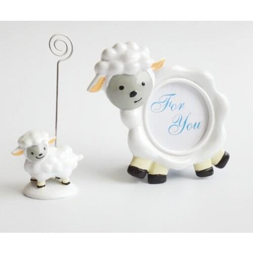 Hot sell Cute baby sheep place card holder Lovely resin message note clip Birthday and wedding party decoration favors
