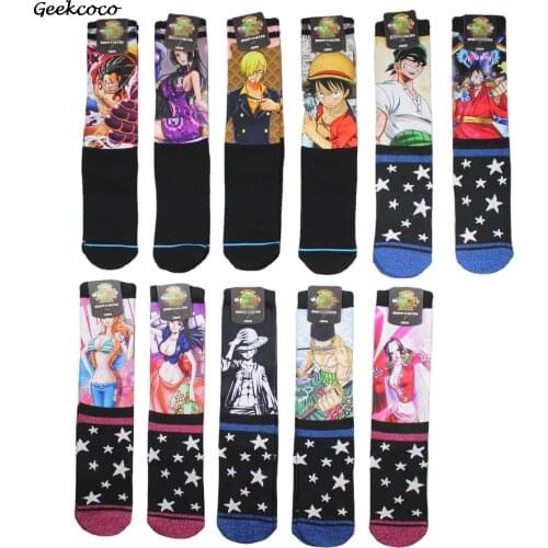 J2107 Fashion Cotton Sock Funny Anime Happy Personality Crew Socks Hip Hop Skateboard Long Socks