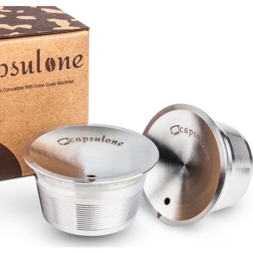 Capsulone/STAINLESS STEEL Metal capsule Compatible for dolce gusto Machine Refillable Reusable capsule