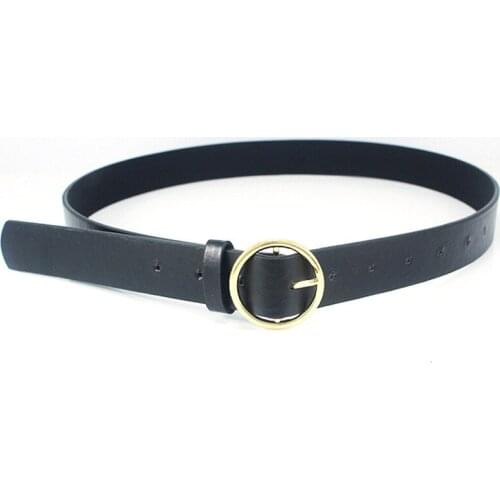 Round Women Solid Fashion Buckle Waist Female Soft Faux Leather Decorative Casual Shape Belt Feminino Ceinture Femme Cinturon
