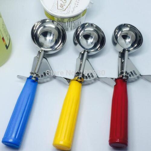 50pcs Stainless Steel Ice Cream Scoop Ice Ball Maker Ice Cube Frozen Cookie Dough Meat Balls Rice Dishes Ice Cream Spoon