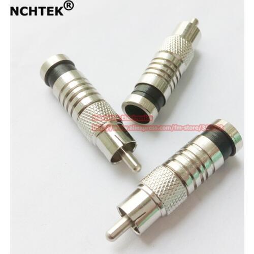 NCHTEK RG6 RCA Compression Connectors for CCTV Cable Video Audio Cable Wire/Free shipping/10PCS