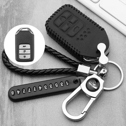 NEW Leather car key case for Honda Accord EX EXL Civic Crv Crz Hrv Pilot Ridgeline 2016-2021 FIT XRV VEZEL CITY JAZZ Crider