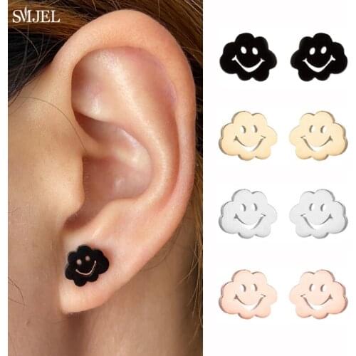 New Cute Smiling Face Cloud Earrings For Women Children Jewelry Kawaii Clouds Sun Rainwater Earring Design Birthday Gifts