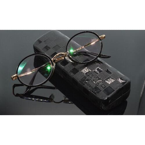 Leesbril Gafas De Lectura Retro Round Golden Frame 50s Senators Men Women Reading Glasses + Case +1 +1.5 +2 +2.5 +3 +3.5 +4.0