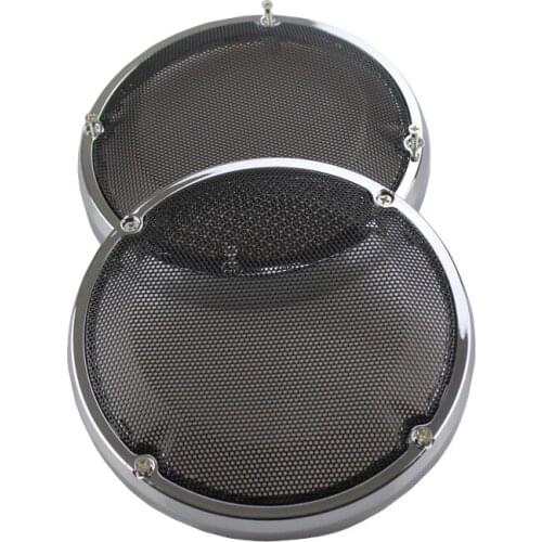 Pair Chrome 6.5" Saddlebag Lid Speaker Grill Cover Lower Leg Vented Fairing For Harley Electra Street Glide Road King Touring