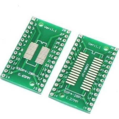 5PCS SSOP28 SOP28 TSSOP28 to DIP28 Adapter Converter PCB Board 0.65/1.27mm